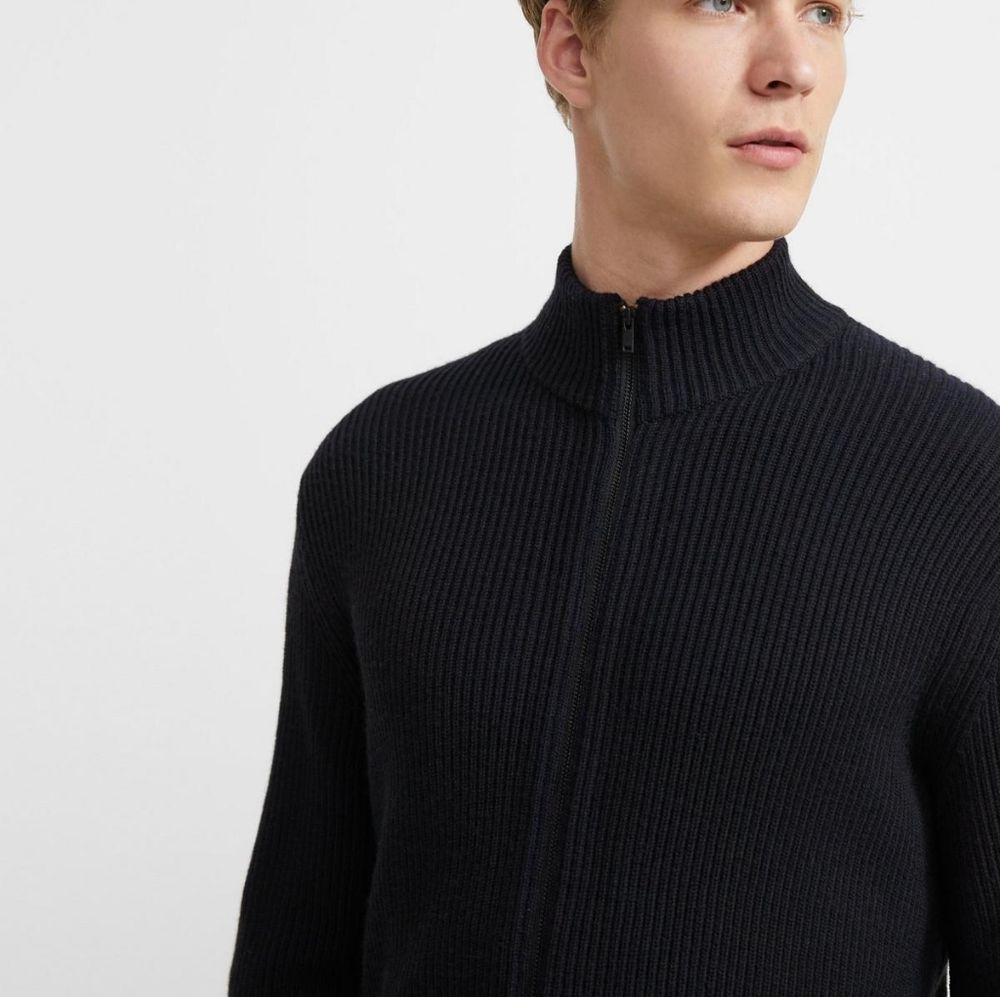 Merino Wool Mock Zip Sweater